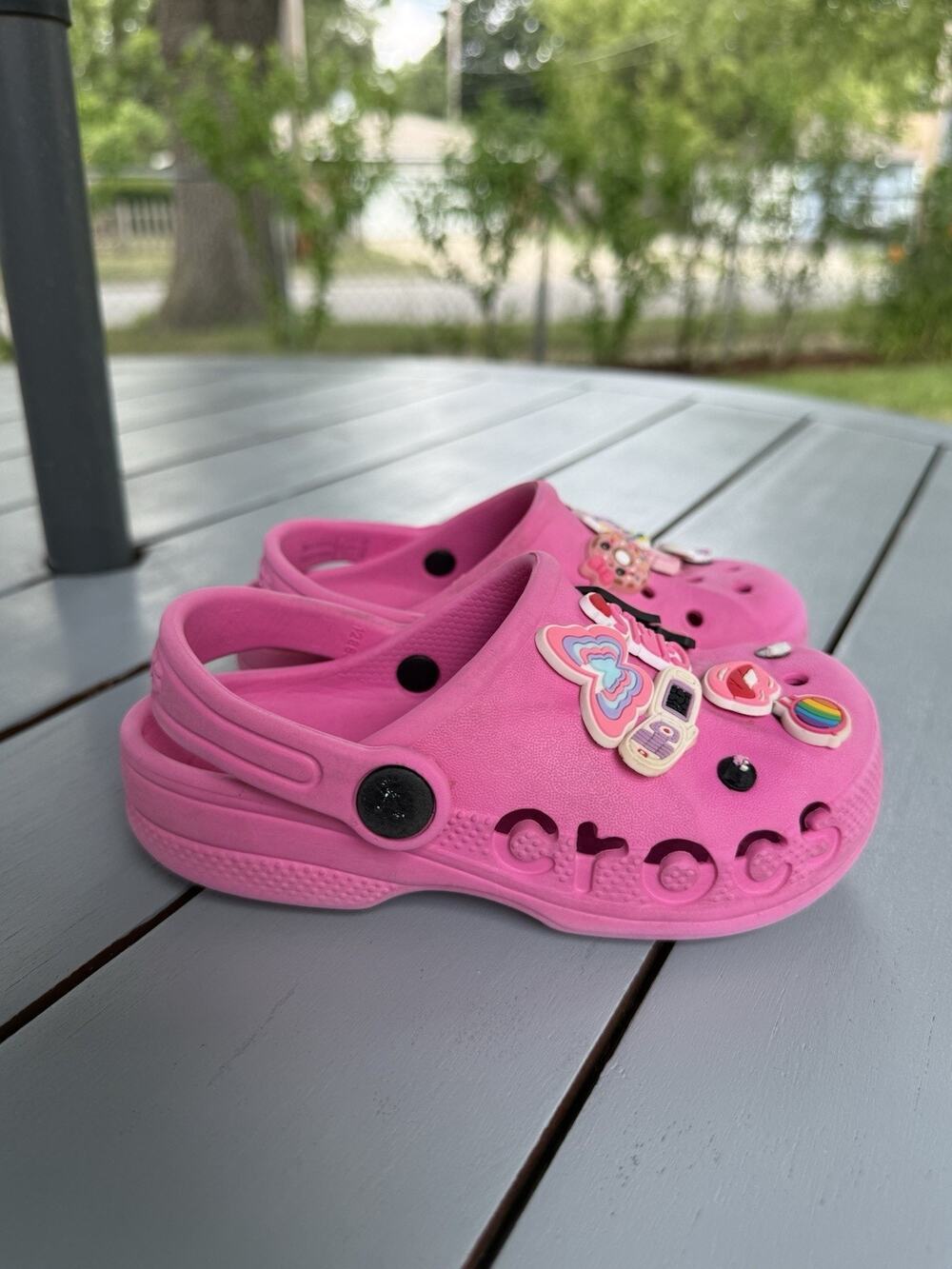 Crocs Classic Clog Kids Pink Shoes Size C10 Lightweight Comfort Slip On Sandals